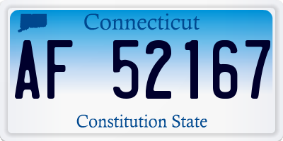 CT license plate AF52167