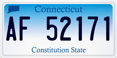 CT license plate AF52171