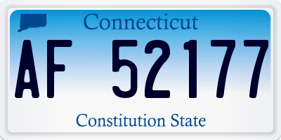 CT license plate AF52177