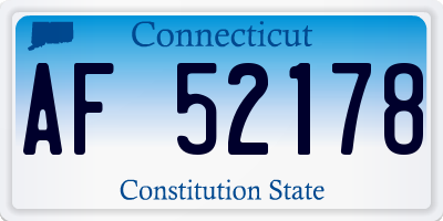 CT license plate AF52178