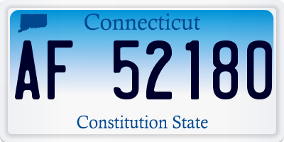 CT license plate AF52180