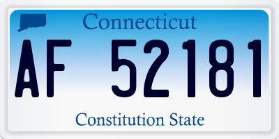 CT license plate AF52181