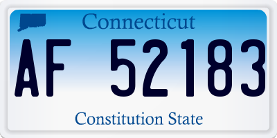 CT license plate AF52183