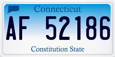 CT license plate AF52186
