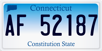 CT license plate AF52187