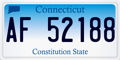 CT license plate AF52188