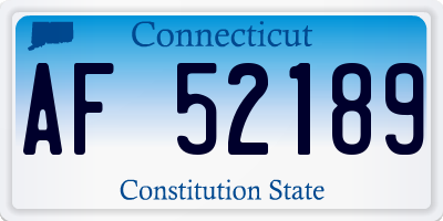 CT license plate AF52189