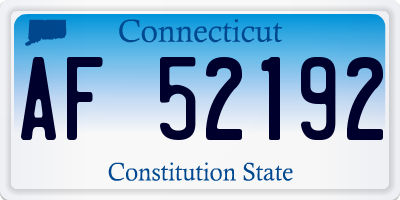 CT license plate AF52192