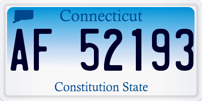 CT license plate AF52193