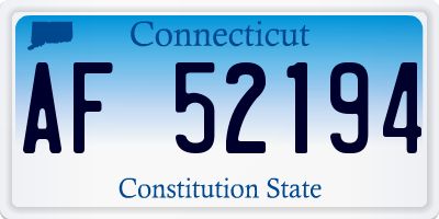 CT license plate AF52194