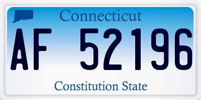 CT license plate AF52196