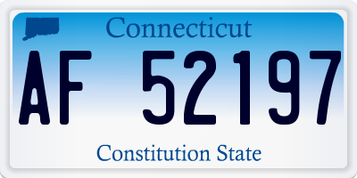 CT license plate AF52197