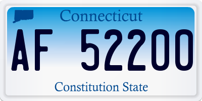 CT license plate AF52200