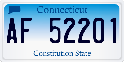 CT license plate AF52201