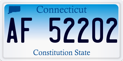 CT license plate AF52202