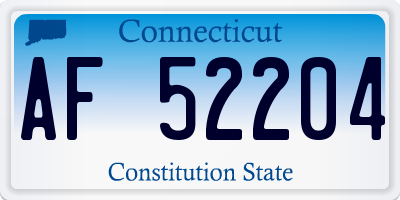 CT license plate AF52204