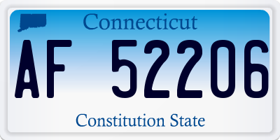 CT license plate AF52206