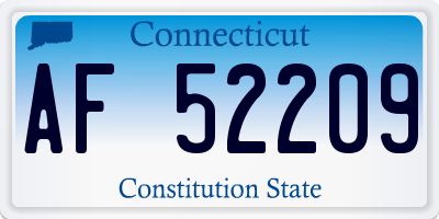 CT license plate AF52209