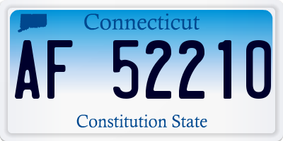 CT license plate AF52210