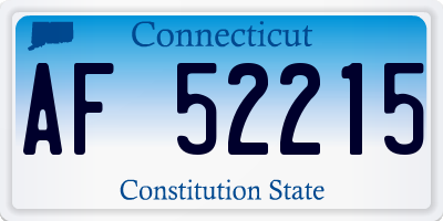 CT license plate AF52215