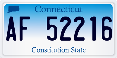 CT license plate AF52216