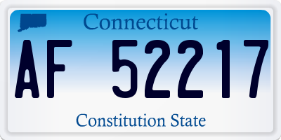CT license plate AF52217
