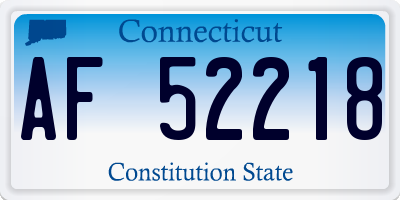 CT license plate AF52218