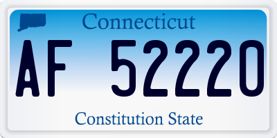 CT license plate AF52220