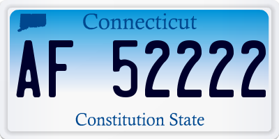 CT license plate AF52222