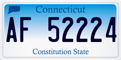 CT license plate AF52224