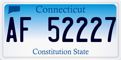 CT license plate AF52227