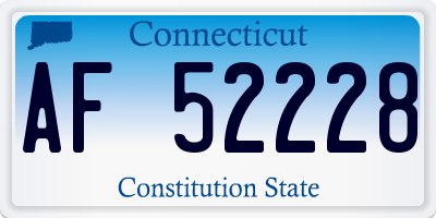 CT license plate AF52228