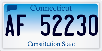 CT license plate AF52230