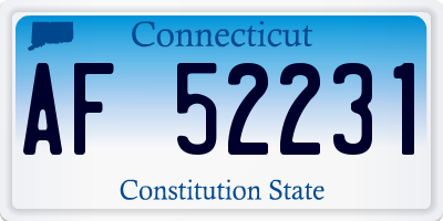 CT license plate AF52231