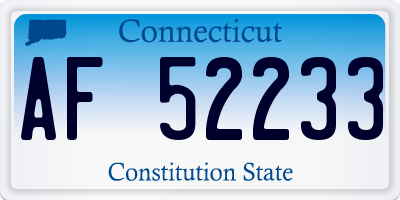 CT license plate AF52233