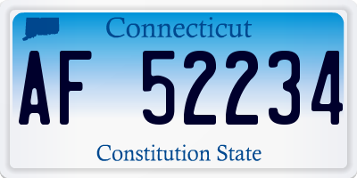 CT license plate AF52234