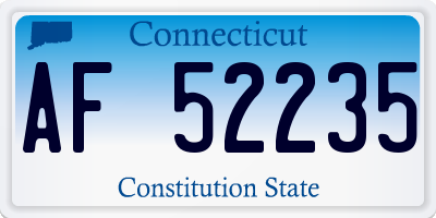 CT license plate AF52235