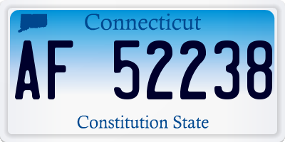CT license plate AF52238