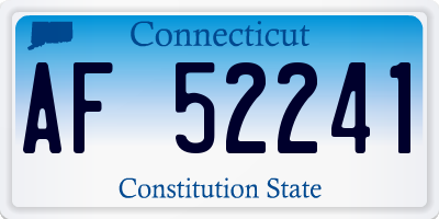 CT license plate AF52241