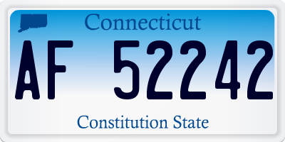 CT license plate AF52242