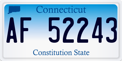 CT license plate AF52243