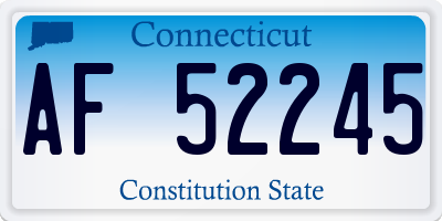 CT license plate AF52245