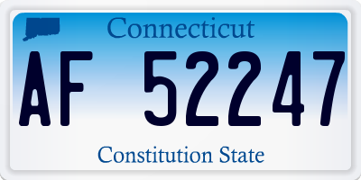 CT license plate AF52247