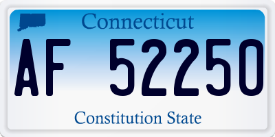 CT license plate AF52250