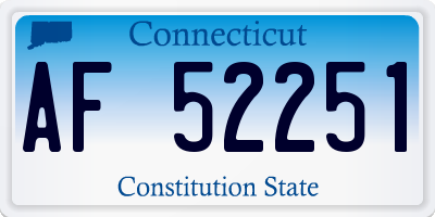 CT license plate AF52251