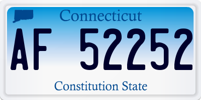 CT license plate AF52252