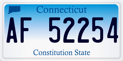 CT license plate AF52254
