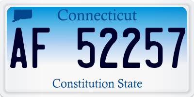 CT license plate AF52257