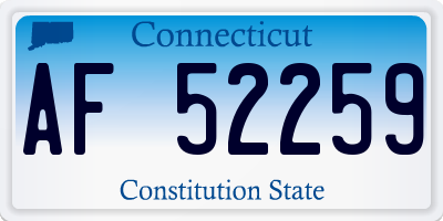 CT license plate AF52259
