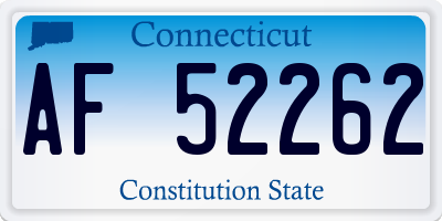CT license plate AF52262